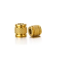 Polished golden stainless steel cylinder bead with diamond knurling for DIY jewelry - 10x10x5.1 Net Stripe Barrel / Gold