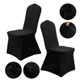 Universal black stretch chair cover made of premium elastic polyester for hotel banquets - M / No Arc Large Feet / Black