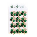 12-Piece KC Gold Clover Rhinestone Brooch (KC Gold, White Diamond + Dark Accessories)