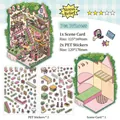Pea Girl DIY sticker set with 1 scene card and 2 PET stickers for creative journaling - Pea Girl
