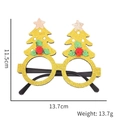 Detail view showing 11.5cm by 13.7cm dimensions for glittery Christmas tree glasses - Star Christmas Tree Gold Glasses