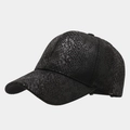 Detailaufnahme einer schwarzen Baseballkappe mit hochwertiger Schlangenhaut-Prägestruktur - Verstellbar / Schwarz