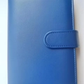 A5/A6/A7 blue PU leather binder notebook with litchi texture and magnetic buckle - Dark Blue
