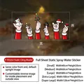 Size chart for Christmas static window stickers featuring Santa and reindeer designs - Creative Finger P-SD253