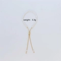 Adjustable gold plated bead and pearl bracelet with pull-string clasp, weight 3.3g - 4mm Faux Pearl Bracelet (N065)