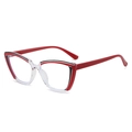 Vierkante cat-eye bril met blauwlichtfilter en levendig rood TR90-montuur - Helder Rood