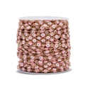 Pink evil eye enamel beads with gold link chain on spool for DIY jewelry making - 1m / Pink Gold Chain*1m