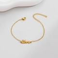 Golden stainless steel Libra zodiac sign bracelet with adjustable link chain - Libra Gold