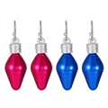 Christmas light bulb hook earrings in vibrant magenta and blue metallic finish - Rose Red and Blue Christmas Light Bulb Style (X199)