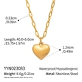 Guide des dimensions du collier pendentif cœur doré avec détails de longueur et poids - Style Cœur Lisse (YYN023083)