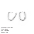 Paia di orecchini a cerchio ovali 20x16mm in acciaio inossidabile argento - 20x16mm / Argento