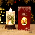 Christmas LED snowman lantern in bronze base with red gift box and festive decorations - Bronze Candle - Snowman (Gift Box)