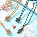 Collane con rete intrecciata per pietre naturali in marrone e nero con perline - Collana / Collana Nera
