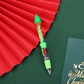 Christmas tree 4-color ballpoint pen with flowing liquid sand and festive sequins - Series 1 - Christmas Tree