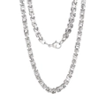 Polished silver 4mm stainless steel Byzantine chain necklace with lobster clasp closure - 4mm / Bracelet 18CM / Steel