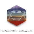 7 Chakra stone hexagonal ornament with Merkaba engraving and colorful layers - Hexagram