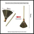 Detachable handmade grass broom with long wood handle and 30cm fan head, weighing 324g - Detachable Style / 74cm Long 30cm Wide