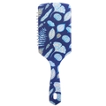 Dark blue cartoon air cushion hairbrush featuring elegant white and gold leaf patterns - Dark Blue Small Leaves