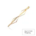 Minimalist gold geometric diamond-shaped hollow hair clip measuring 7.1x1cm and 2g - Style 7 Wavy
