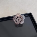 Translucent pink flower hair claw clip in resin material for half-up hairstyles - Flower Shape / Camellia Transparent Gray
