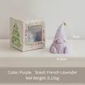 Lavender purple gnome-shaped scented candle with festive gift box and gold bell - Purple (French Lavender)