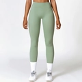 Sage green high waisted yoga leggings for women with athletic fit and soft brushed fabric - S / Bottoms / Basil Green