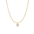 Collier minimaliste en acier inoxydable doré avec un pendentif rond en zircon clair - Avril
