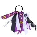 Halloween ribbon hair tie featuring pumpkin, bat, and ghost patterns on white background - 1# Purple Black White Bat Ghost Style