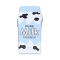 Creative milk box crossbody bag in light blue and white cow pattern with PU leather - Pure Milk Blue White