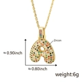Gold letter A necklace pendant with multicolored zircon micro-pave on a twisted chain - Letter A