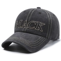 Vintage dark gray washed cotton baseball cap featuring MACK embroidered lettering - Adjustable / Black