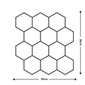 3D vintage self-adhesive wall stickers with hexagonal pattern, size 30x30cm - 1503-Hexagon Collage Diagram