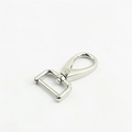 Polished silver metal lobster clasp with square swivel D-ring for handbag strap - Inner Diameter 2cm / Silver