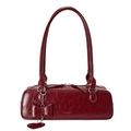 Borsa baguette retrò rosso intenso con goffratura NO FILTER e ciondolo a cuore - Rosso