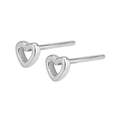 Orecchini a lobo a cuore in argento sterling S999 minimalisti con finitura lucida - Stile cuore lucido / Argento Puro S999