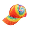 Berretto da baseball unisex in tela tie-dye colorato con cinturino regolabile stile hip-hop - Colorato