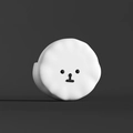 L-shaped white cartoon silicone corner protector for baby safety on tables and furniture - Poodle-Pure White