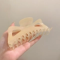 Translucent creamy white oversized hair claw clip in minimalist French style - Translucent Jelly White Large