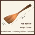 Handcrafted acacia wood spatula 32cm long with ergonomic curved handle for non-stick pans - Thickened Curved Slant Spatula / 31.3*7.4cm