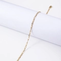 Flat link gold stainless steel chain necklace displayed on a white cylindrical stand - 45+5cm / 3.0mm Twisted Lip Chain / Gold
