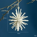 Sparkling white starburst Christmas ornament with silver glitter finish, 10cm diameter - Stereo White Glitter Pendant