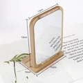Dimensions détaillées du miroir de maquillage rectangulaire pivotant en bois sur table - Fixe Petit (13*18)