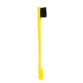 Professional dual-sided eyebrow brush and hair styling comb in vibrant yellow finish - Double-Headed Brow Brush Yellow