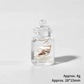 Pendentif bouteille lumineuse avec coquillage et sable, format miniature 28x15mm - Bouteille Dérivante Lumineuse (Blanc)