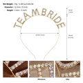 Diadema Team Bride de aleación dorada con pedrería de colores para despedidas de soltera - Estilo Letras TEAM BRIDE / Dorado - Color AB (TS-J3272GAB)