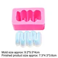 Pink silicone mold for wavy roll cakes and soaps with product dimensions displayed - B302/Wide Wave / Pink