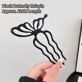 Épingle à cheveux papillon noir de 12cm avec broches en U et fini mat - 12cm Demi-Papillon Creux Noir (116#)