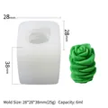 Moule en silicone rose 3D 28x28x38mm pour bougies DIY et savon artisanal en plâtre - Moule Rose (ZW-141) / Blanc