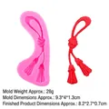Moule en silicone rose avec détails de franges et glands pour fondant et résine - Gland Nœud Rose