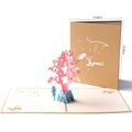 3D pop-up card featuring a girl on a swing under a tree, pink and blue 12.8x14.8cm - Swing Girl